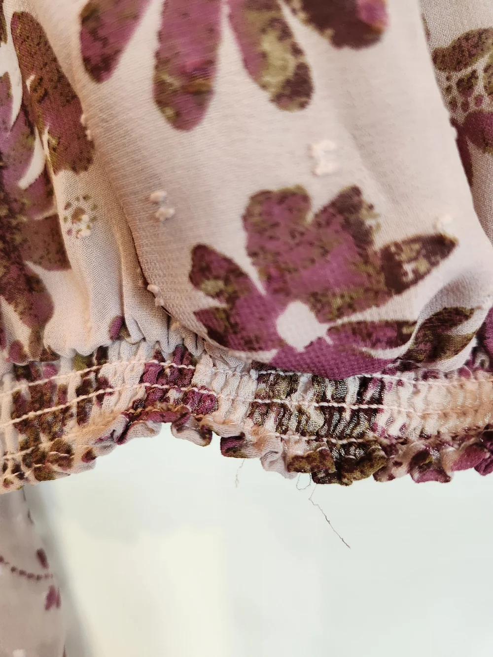 Free People Clarissa Floral Top Size XS Keyhole Tie Back Lavender/Brown Flowy
